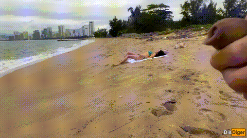 Babe Can I Cum On Your Tits_ - Public Cock Flashing On The Beach_p40.gif