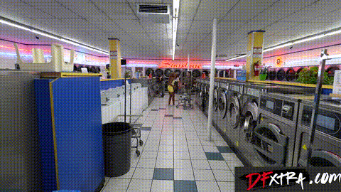 Ebony Goddess Destiny Mira's Steamy Laundromat Hookup wt MASSIVE Tool_p5.gif
